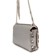 将图像加载到图库查看器中，JIMMY CHOO Rocket Petite ChainShoulder Bag Silver Leather
