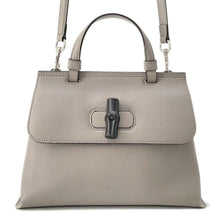 将图像加载到图库查看器中，GUCCI Everyday Top Handle Bags Gray 370831 Leather Bamboo
