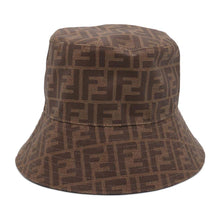 Load image into Gallery viewer, FENDI Zucca reversible bucket hat Size M Brown/Blue FXQ200 Polyester65% Cotton35%
