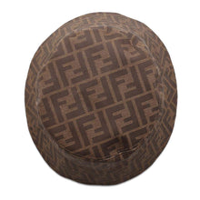 Load image into Gallery viewer, FENDI Zucca reversible bucket hat Size M Brown/Blue FXQ200 Polyester65% Cotton35%
