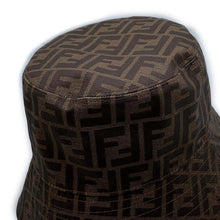 Load image into Gallery viewer, FENDI Zucca reversible bucket hat Size M Brown/Blue FXQ200 Polyester65% Cotton35%
