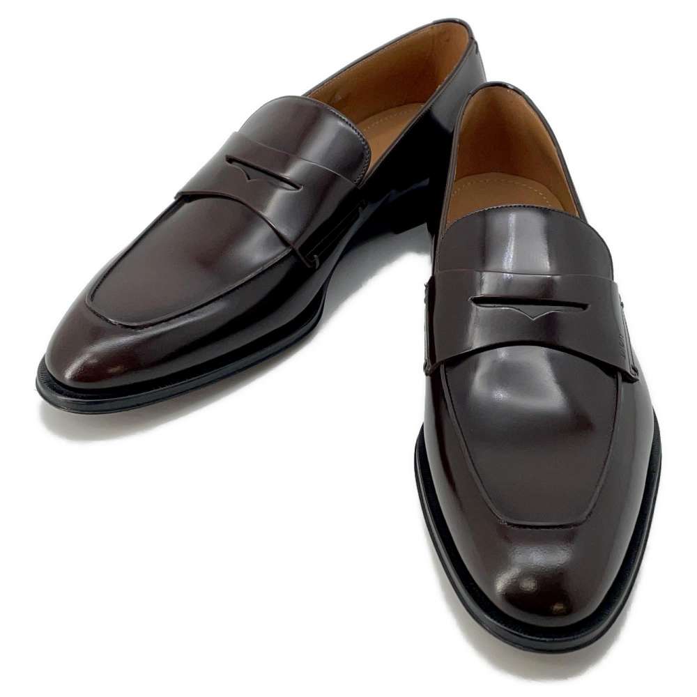 Dior Timeless Loafers Brown 3LO122YON Polished Calf Leather Size Chronomat 44