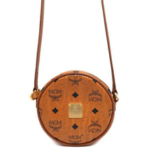 将图像加载到图库查看器中，MCM Round Shoulder Bag Brown Leather
