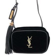 将图像加载到图库查看器中，SAINT LAURENT PARIS Lou Belt Bag Black 534817 Velvet Leather
