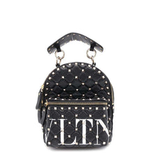 将图像加载到图库查看器中，Valentino Garavani VLTN Rock Studded Backpack Black Leather
