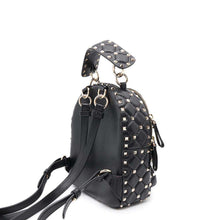 将图像加载到图库查看器中，Valentino Garavani VLTN Rock Studded Backpack Black Leather
