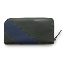 将图像加载到图库查看器中，JIMMY CHOO Zip Around Chozai Cloth Green/Blue Leather
