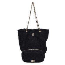 Load image into Gallery viewer, CHANEL Tweed 2WAY Shoulder Bag Black Tweed
