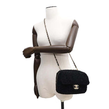 Load image into Gallery viewer, CHANEL Tweed 2WAY Shoulder Bag Black Tweed
