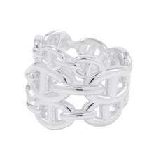 将图像加载到图库查看器中，HERMES Chaine d&#39;Ancre Anchene Ring Size GM/58 SV925
