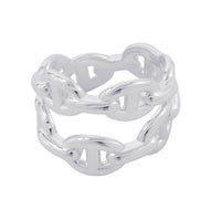 HERMES Chaine d'Ancre Double Row Ring Size 52 SV925