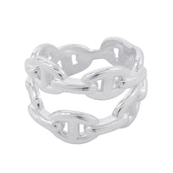 HERMES Chaine d'Ancre Double Row Ring Size 54 SV925