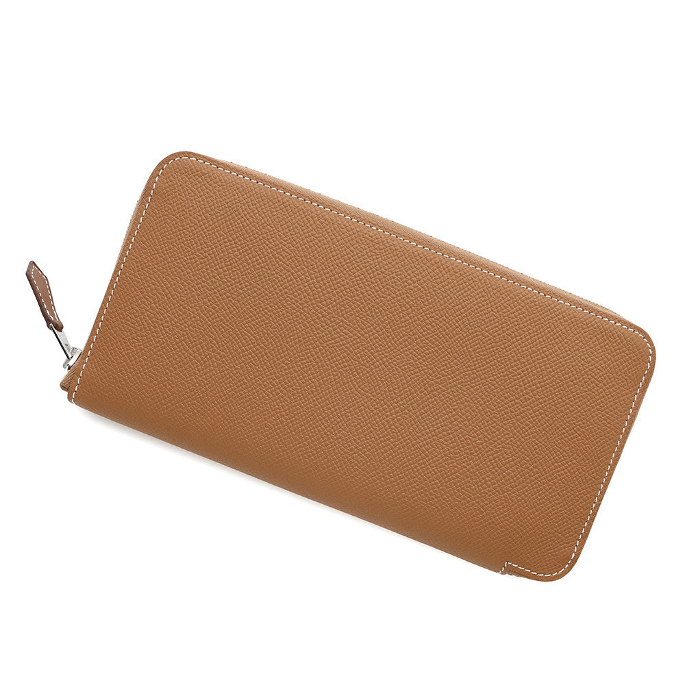 HERMES Azap Long silk in Gold Epsom