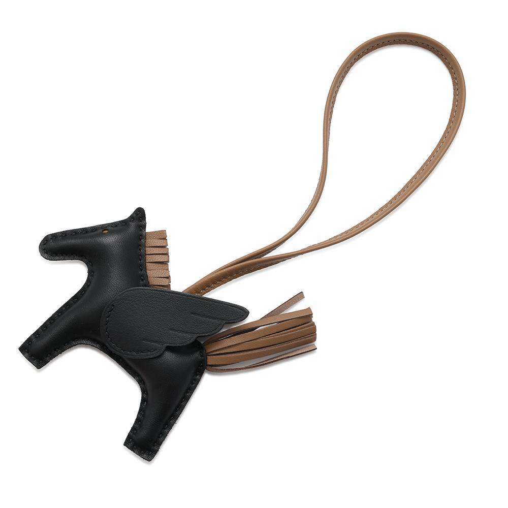 HERMES Rodeo Pegasus Black/Etoupe Lambskin Size PM
