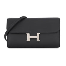 将图像加载到图库查看器中，HERMES Constance To Go Long Black Epsom
