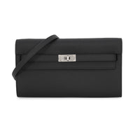 HERMES Kelly wallet long to go Black Epsom