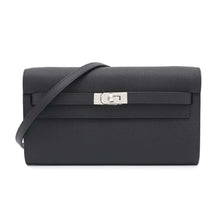 将图像加载到图库查看器中，HERMES Kelly Long Togo Black Epsom
