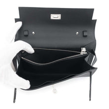 将图像加载到图库查看器中，HERMES Kelly Long Togo Black Epsom
