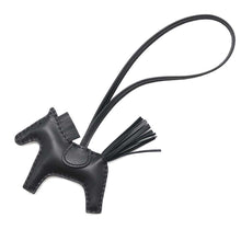 将图像加载到图库查看器中，HERMES Rodeo Bag Charm Black Lambskin Size PM
