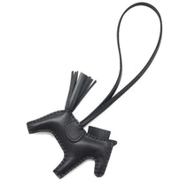 将图像加载到图库查看器中，HERMES Rodeo Bag Charm Black Lambskin Size PM
