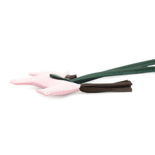 Load image into Gallery viewer, HERMES Rodeo Bag Charm Rose Darling/Chocolat/Vert Moyen Lambskin Size PM
