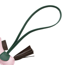 Load image into Gallery viewer, HERMES Rodeo Bag Charm Rose Darling/Chocolat/Vert Moyen Lambskin Size PM
