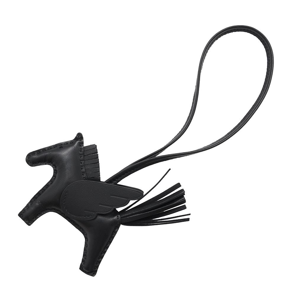 HERMES Rodeo Pegasus Saw Black Black Lambskin