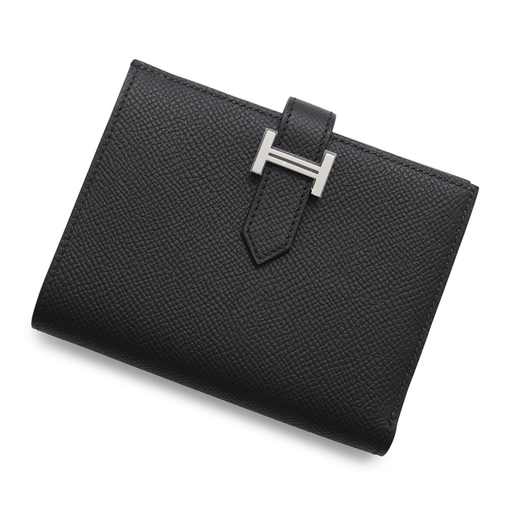HERMES BEAN Compact Black Epsom