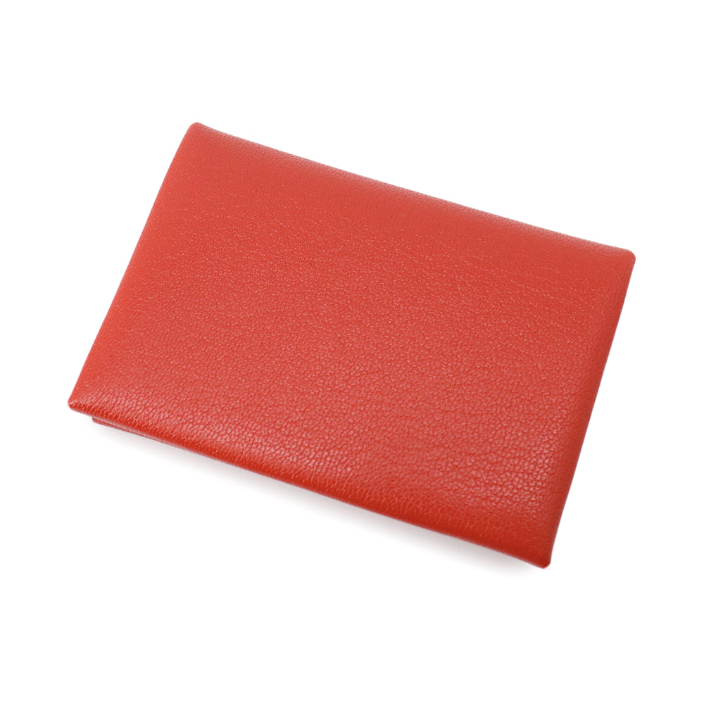 HERMES Calvi Duo Rouge Coeur Chevre Myzore Goatskin