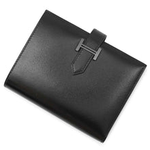 将图像加载到图库查看器中，HERMES Bearn Compact Mono Chrome Black Box Calf Leather
