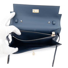 将图像加载到图库查看器中，HERMES Kelly wallet long to go Blue de Prusse Evercolor
