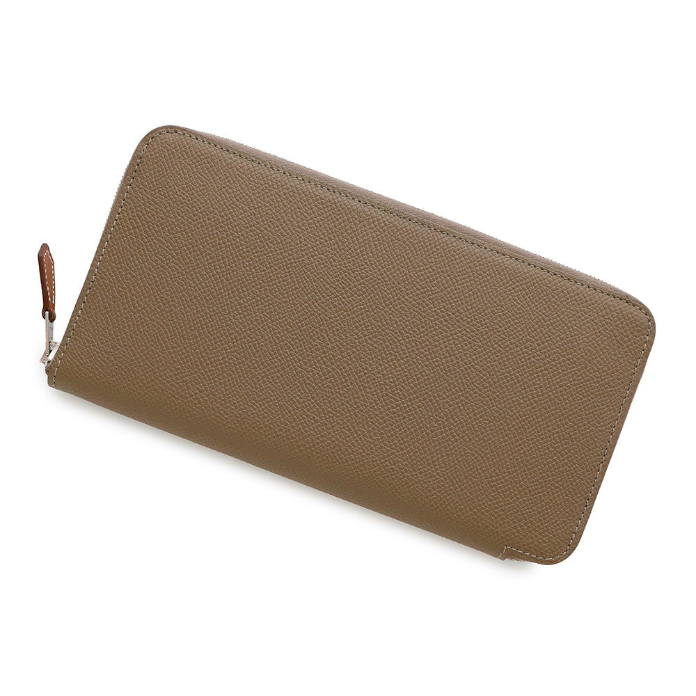 HERMES Azap Long silk in Etoupe Epsom
