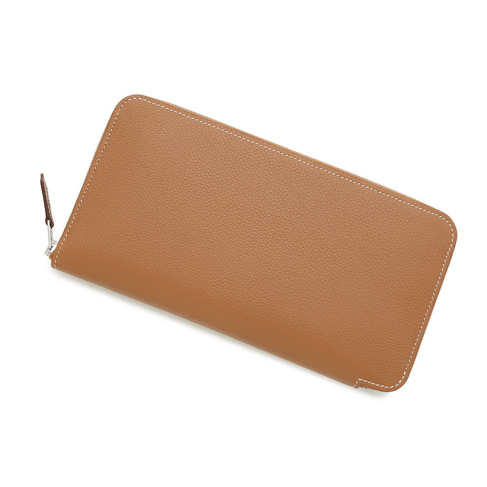 HERMES Azap Long silk in Gold Evercolor