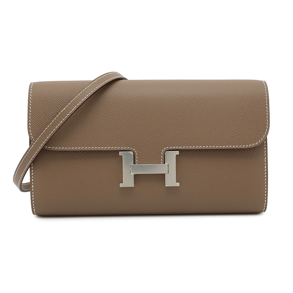 HERMES Constance Long to Go Etoupe Epsom
