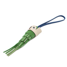 将图像加载到图库查看器中，HERMES Chouette Owl Bag Charm Vert Yucca/Vert Cricket/Blue France/Nata Lambskin Epsom Swift Leather
