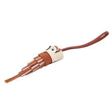 将图像加载到图库查看器中，HERMES Chouette Owl Bag Charm Pain de Epice/Mauve Pale/Sienne/Nata/White Epsom Lambskin Swift Leather
