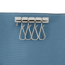 Load image into Gallery viewer, HERMES Bearn Key Case 4 New Blue Jean Chevre Myzore Goatskin
