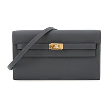 将图像加载到图库查看器中，HERMES Kelly Wallet Long To Go Ardoise Evercolor
