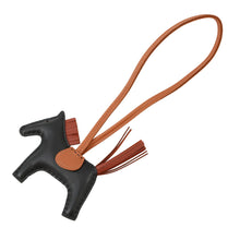 将图像加载到图库查看器中，HERMES Rodeo Bag Charm Black/Gold/Sienne Swift Leather Size PM
