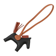 将图像加载到图库查看器中，HERMES Rodeo Bag Charm Black/Gold/Sienne Swift Leather Size PM
