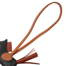 将图像加载到图库查看器中，HERMES Rodeo Bag Charm Black/Gold/Sienne Swift Leather Size PM
