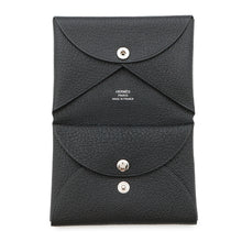 将图像加载到图库查看器中，HERMES Calvi duo Black Chevre Myzore Goatskin
