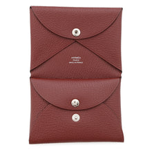 将图像加载到图库查看器中，HERMES Calvi Duo Rouge H Chevre Myzore Goatskin
