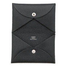 将图像加载到图库查看器中，HERMES Calvi Black Chevre Myzore Goatskin
