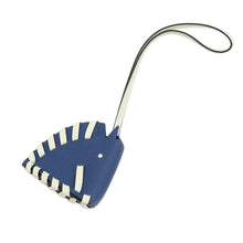 Load image into Gallery viewer, HERMES Cheval Tresse Bag Charm Blue Tie/Jaune Milton Epsom
