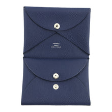 将图像加载到图库查看器中，HERMES Calvi Duo blue navy Epsom
