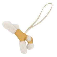 将图像加载到图库查看器中，HERMES Buddy Bag Charm Paille/Craie Lambskin Mouton
