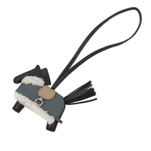 Load image into Gallery viewer, HERMES Rodeo Loveo Plush Black/Vert Mangrove/Beige Malfar Lambskin Mouton Size PM
