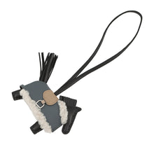 Load image into Gallery viewer, HERMES Rodeo Loveo Plush Black/Vert Mangrove/Beige Malfar Lambskin Mouton Size PM
