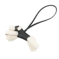 HERMES Buddy Bag Charm Black Lambskin Mouton